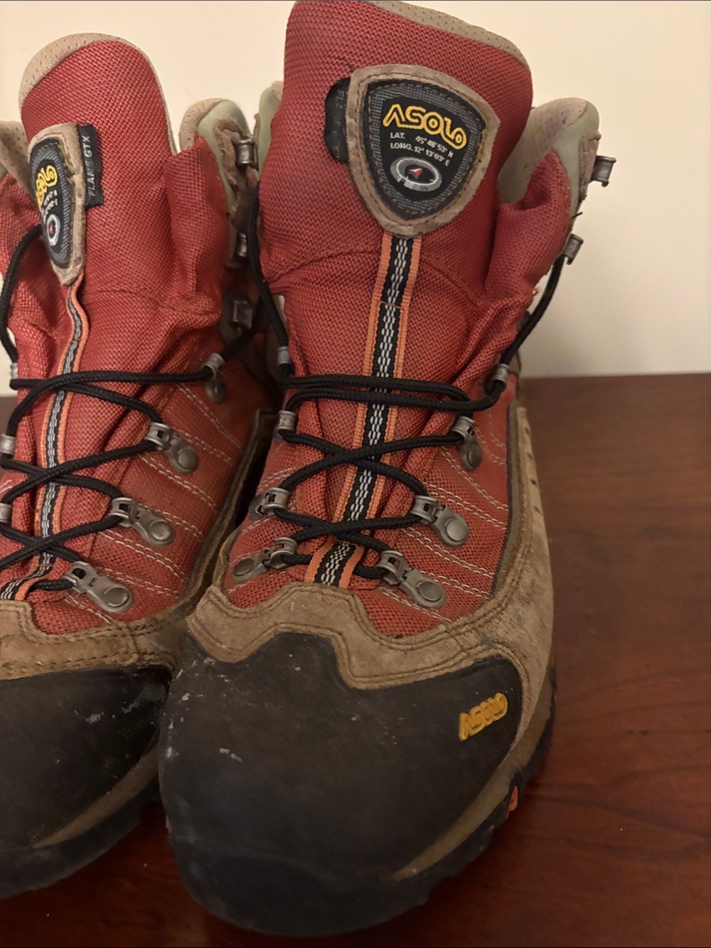 Asolo Rust Red and Tan Trail Hiking Boots - Picture 4 of 13